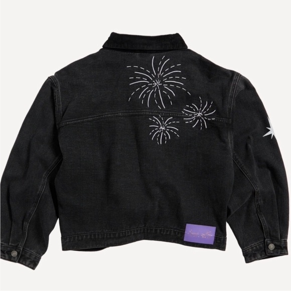 New Taylor Swift Speak Now Taylor's Version Firework Jacket Black Denim Jacket M - Picture 2 of 12